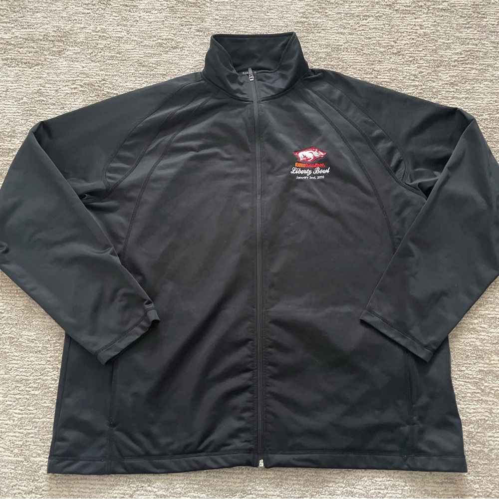 Arkansas Razorbacks Full Zip Jacket 2010 Liberty Bowl Mens 3XL Black Long Sleeve